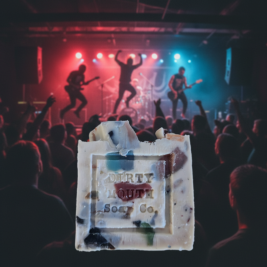 Dirty Mouth Soap with punk concert background